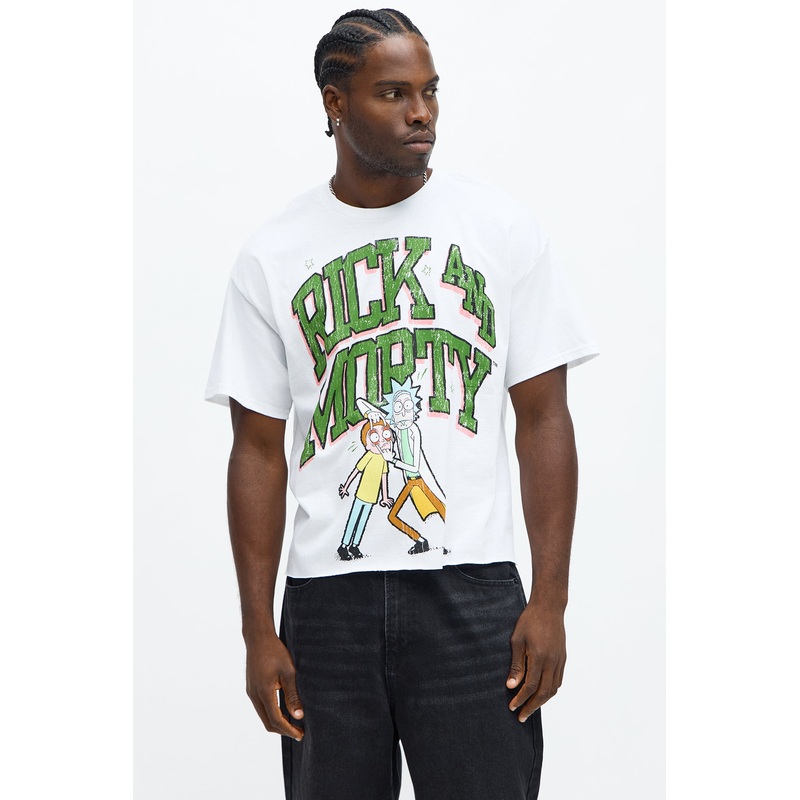 Rick And Morty Vision Boxy Short Sleeve Tee – White
