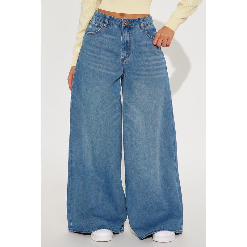 Sadie Super Wide Leg Jeans – Medium Wash