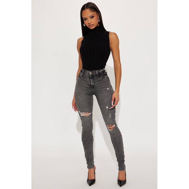 Tall Living Life High Stretch Skinny Jeans – Black Wash