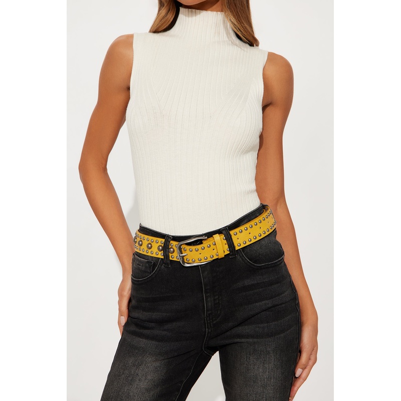All Around Studded Belt – Yellow