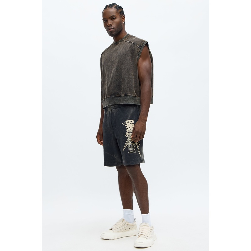 Brutalism With Stars Sweatshort – Black/combo