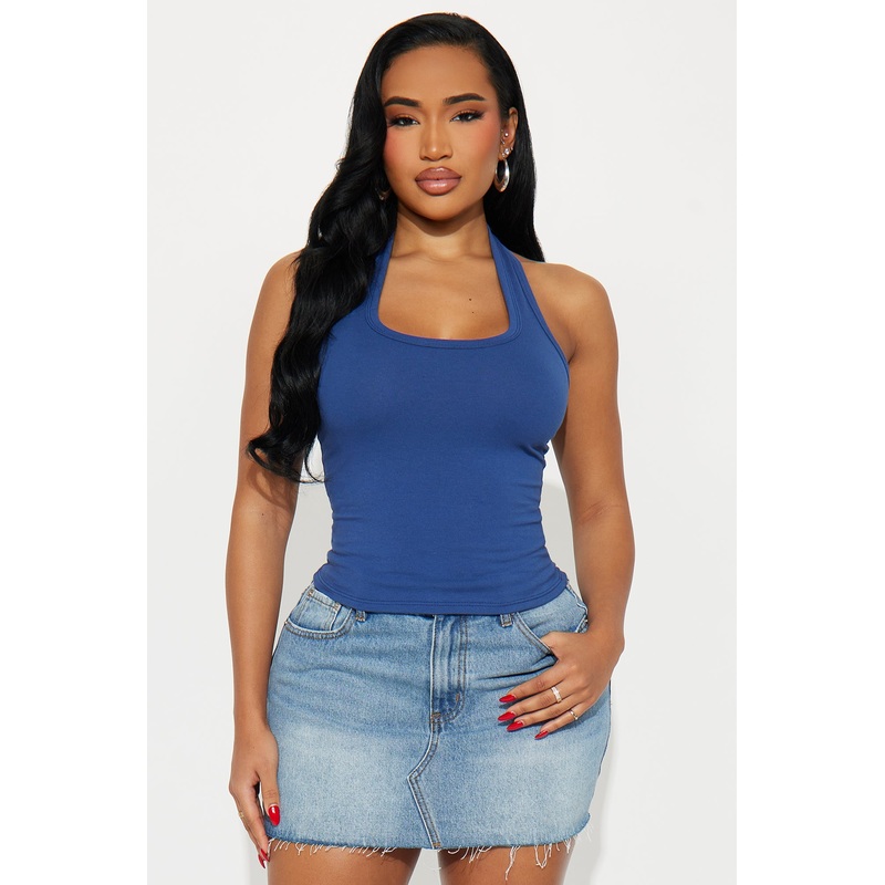 Day In The Life Halter Top – Denim
