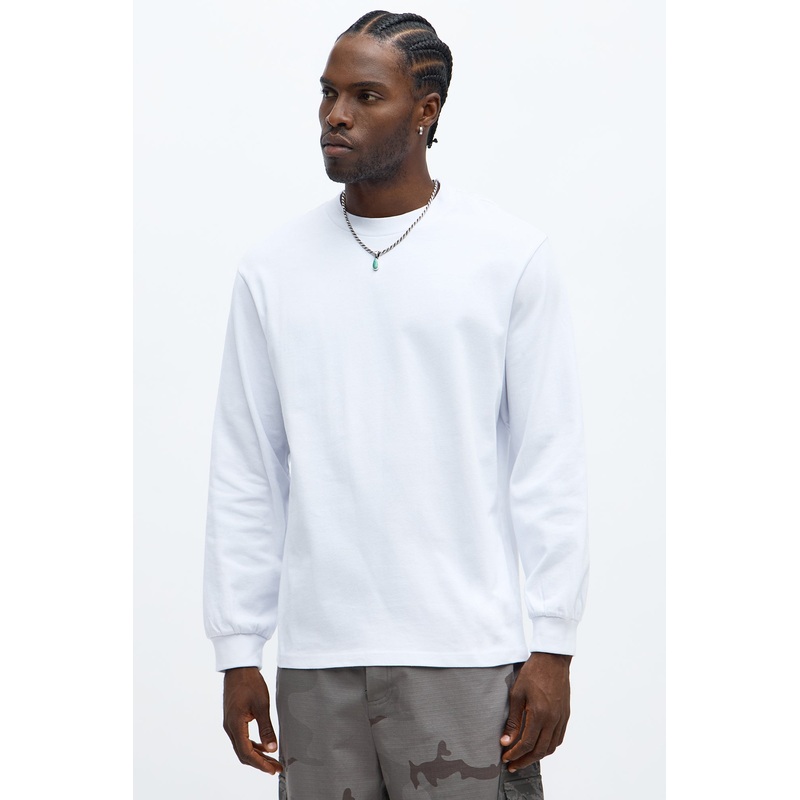 Oversized Heavyweight Long Sleeve Tee – White