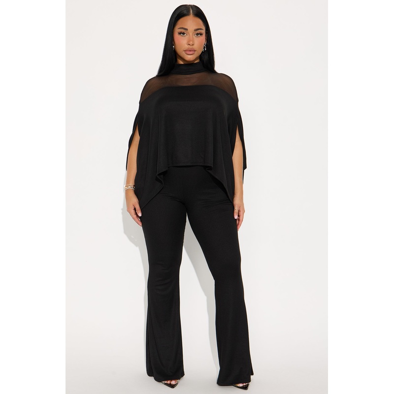 Alice Mock Neck Pant Set – Black