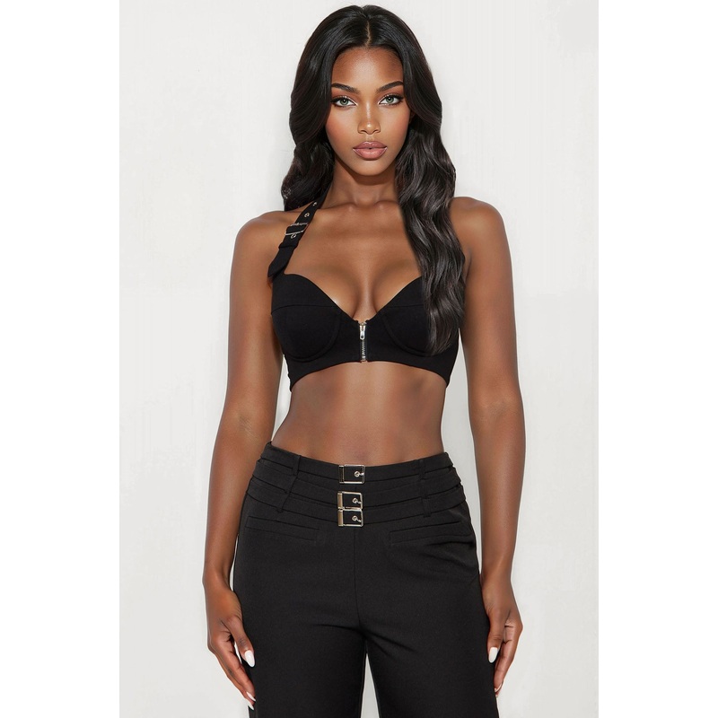 I Crave It Halter Bra Top – Black