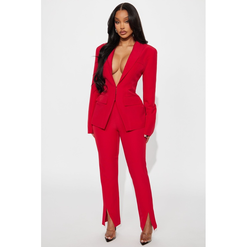 About Her Business Capri Trouser Pant – Red
