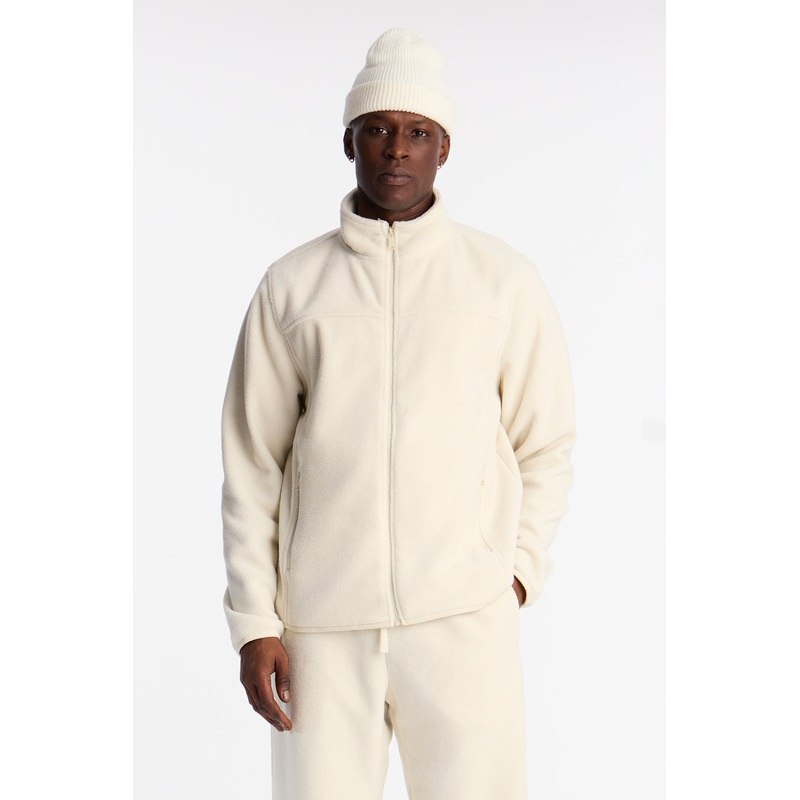 Core Microfleece Zip Jacket – Off White
