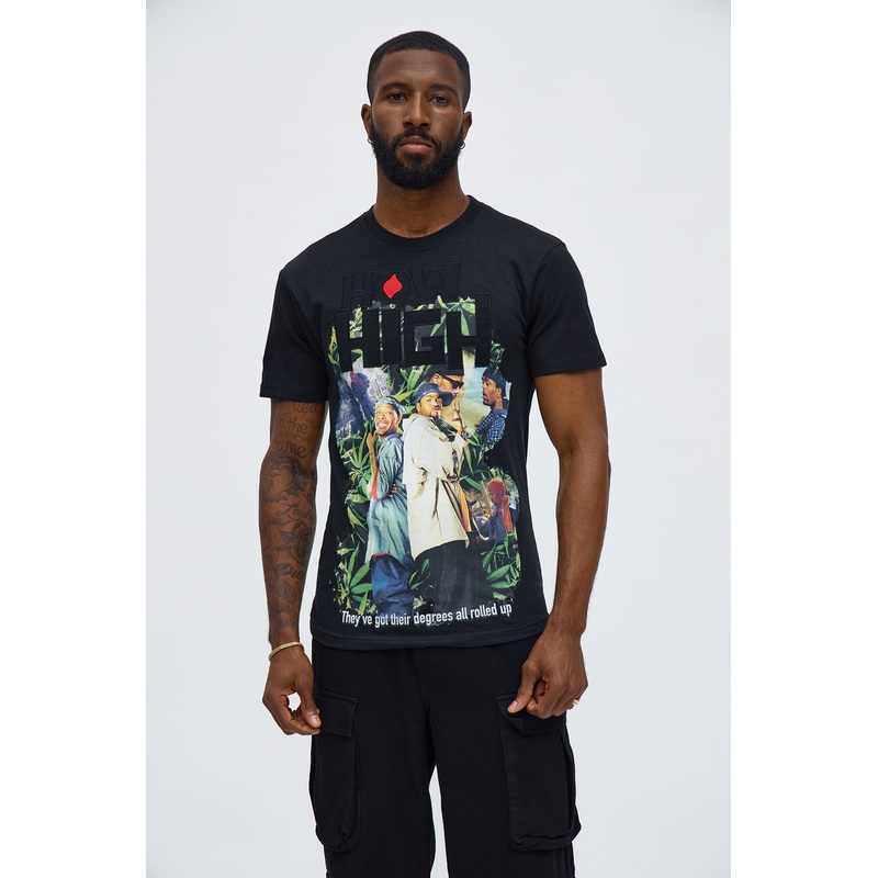 How High Study High Short Sleeve Tee – Black