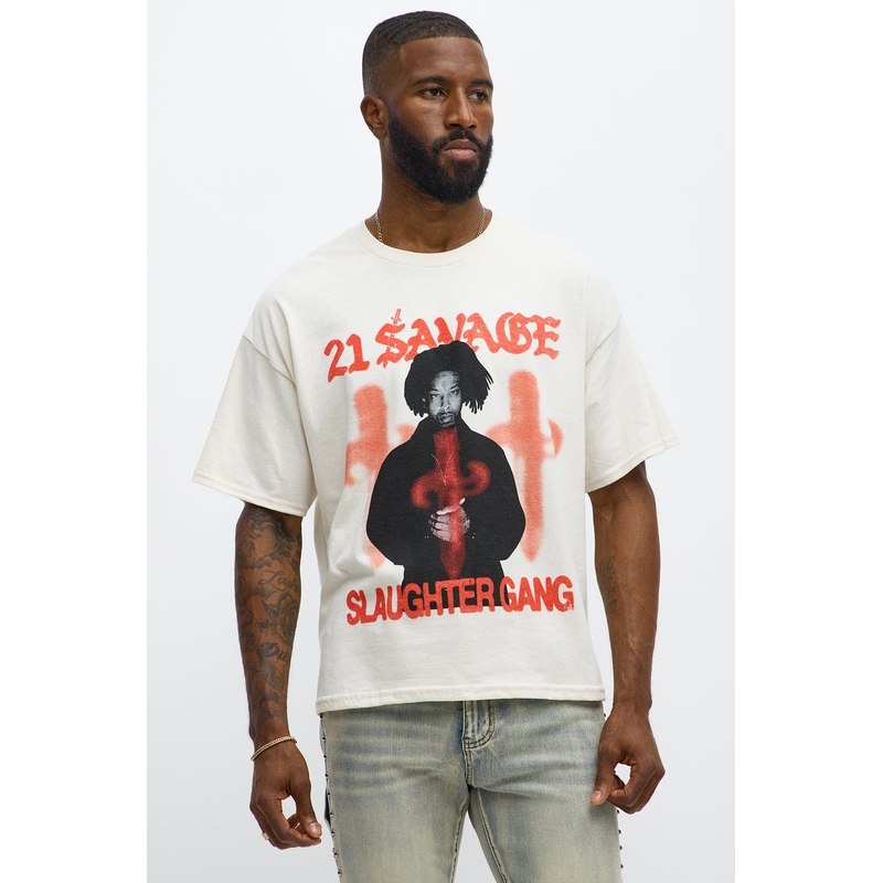 21 Savage Dirty K Oversized Short Sleeve Tee – Natural