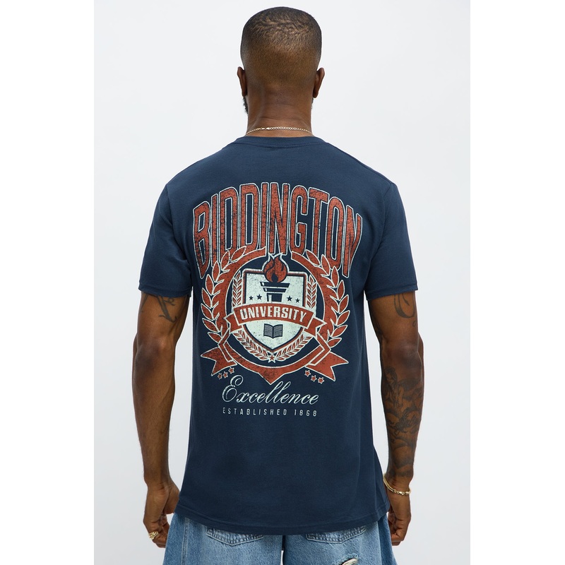 Biddington University Short Sleeve Tee – Navy