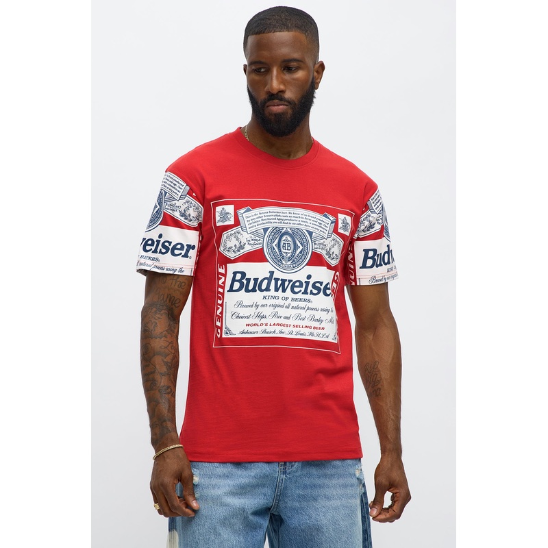 Budweiser Vintage Logo Short Sleeve Tee – Red