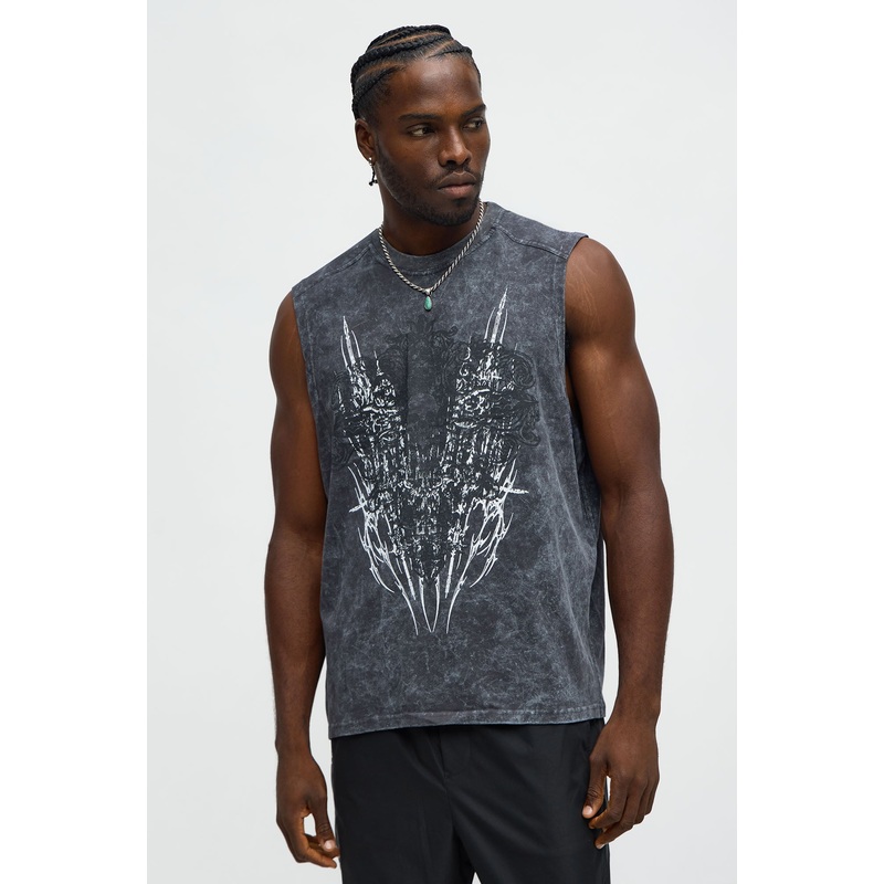 Colliding Muscle Tee – Black Wash