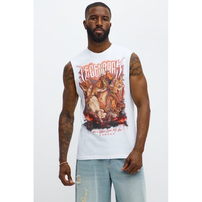 Legendary Angels Muscle Tee – White