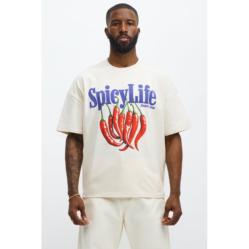 Spicy Life Oversized Short Sleeve Tee – Off White