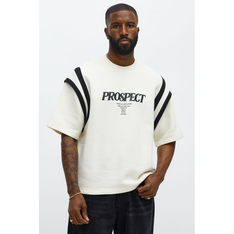 Prospect Boxy Short Sleeve Tee – Cream/combo