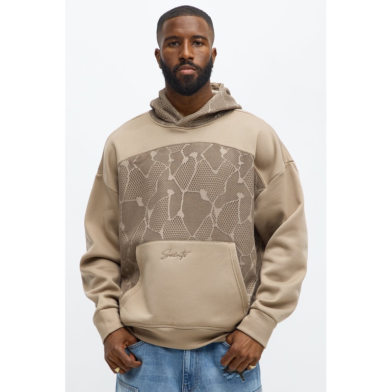 Saints Mesh Hoodie – Taupe
