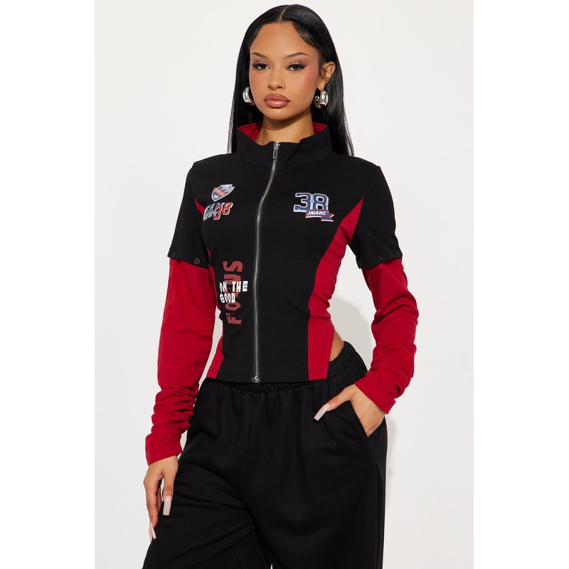 Team 38 Long Sleeve Tee – Black/Red