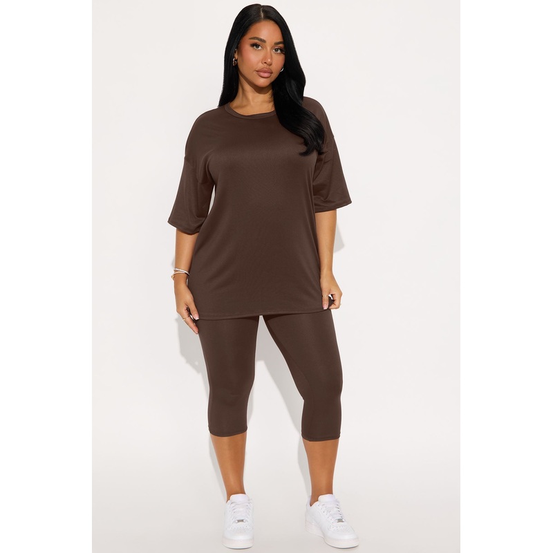 Weekend Vibes Capri Set – Chocolate