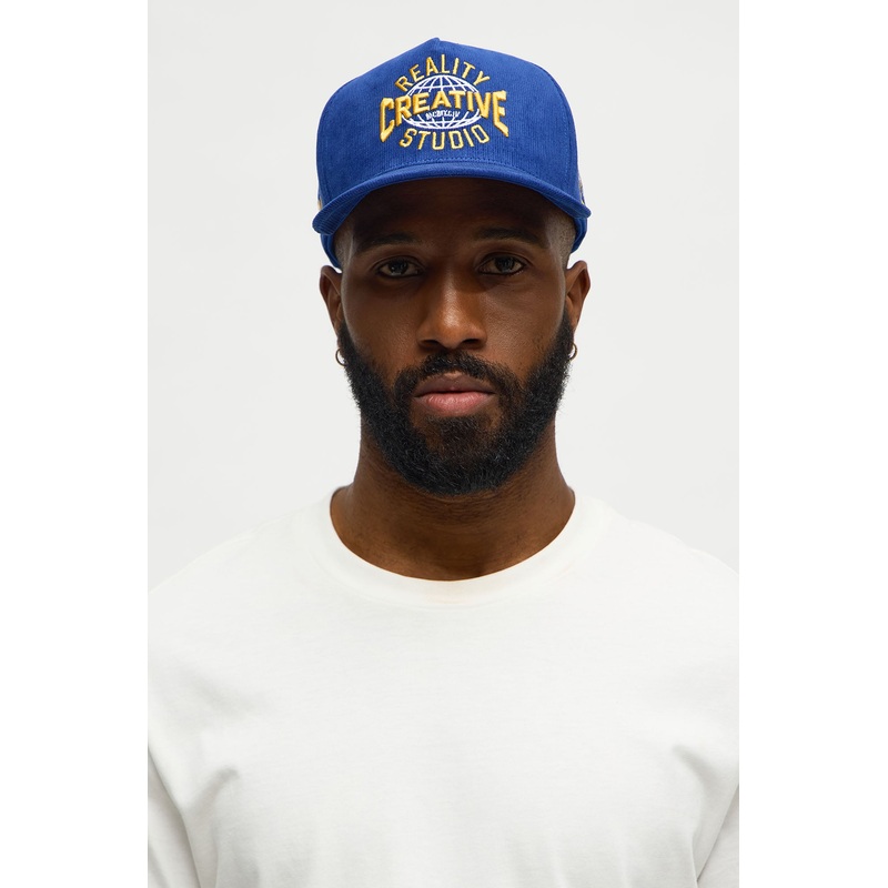 Creative Studio Structured Corduroy Snapback Hat – Navy