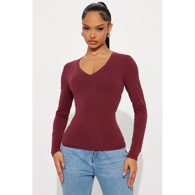 Nara Long Sleeve Top – Sangria