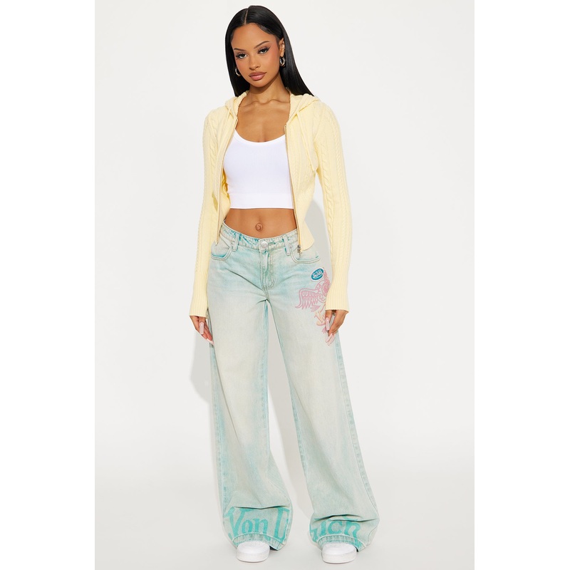 Von Dutch Wide Leg Jeans – Light Wash