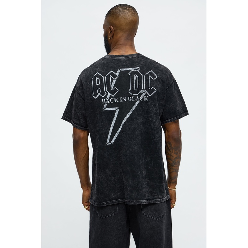 ACDC Back To Black Short Sleeve Tee – Black Wash