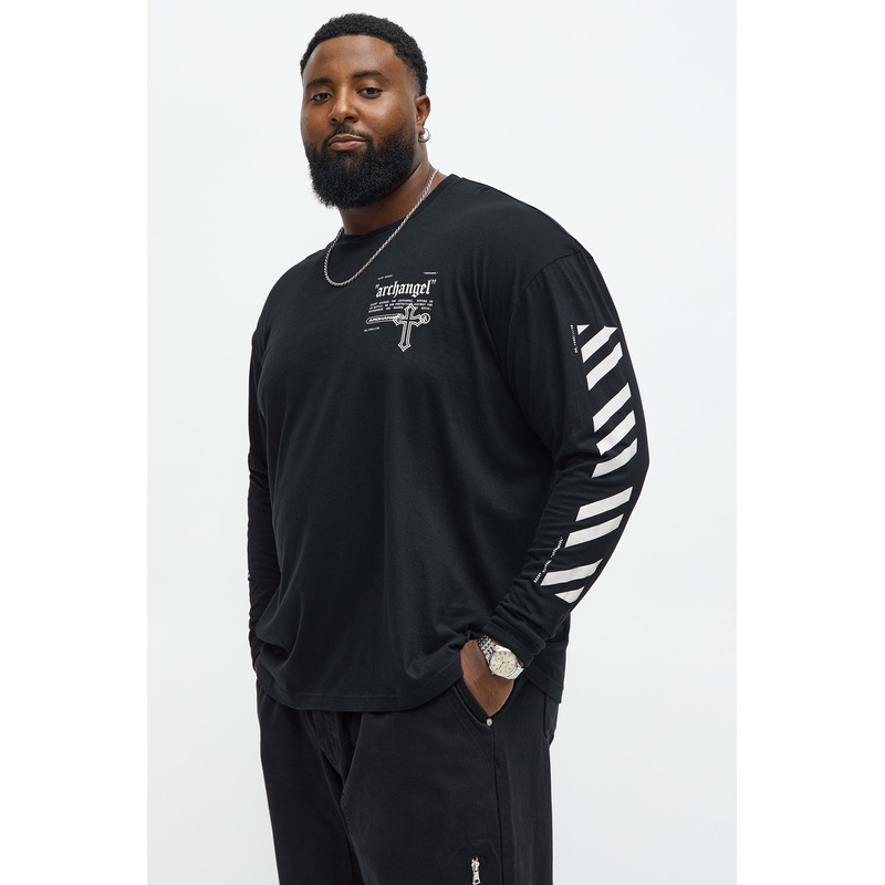 Archangel Guardian Long Sleeve Tee – Black