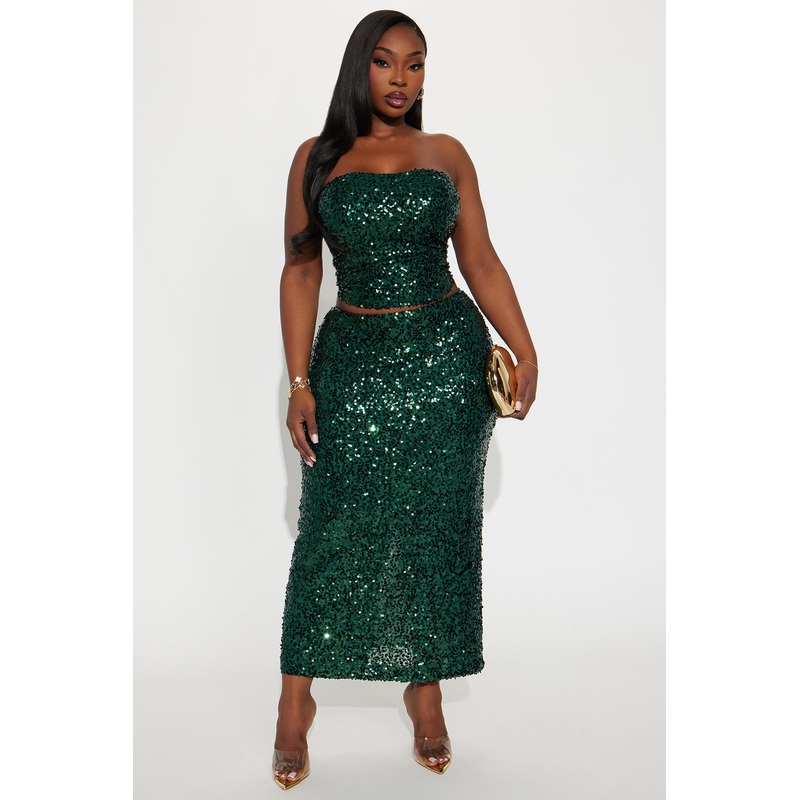 Ardell Sequin Maxi Skirt Set – Hunter