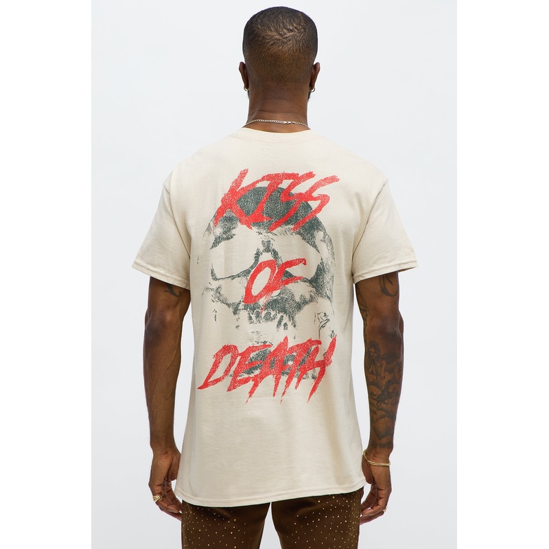 Beware Kiss Of Death Short Sleeve Tee – Tan