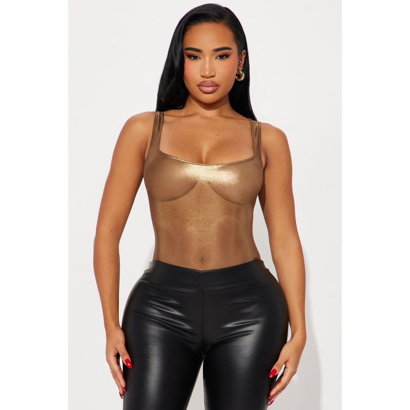 Born Wild Metallic Tank Top – Gold