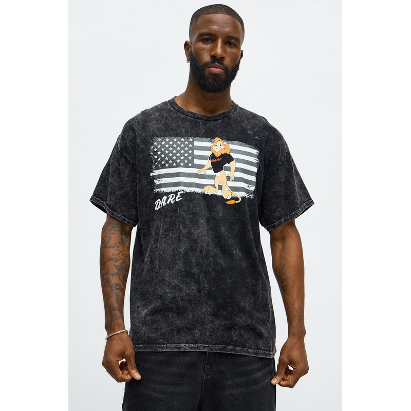DARE USA Flag Short Sleeve Tee – Black Wash