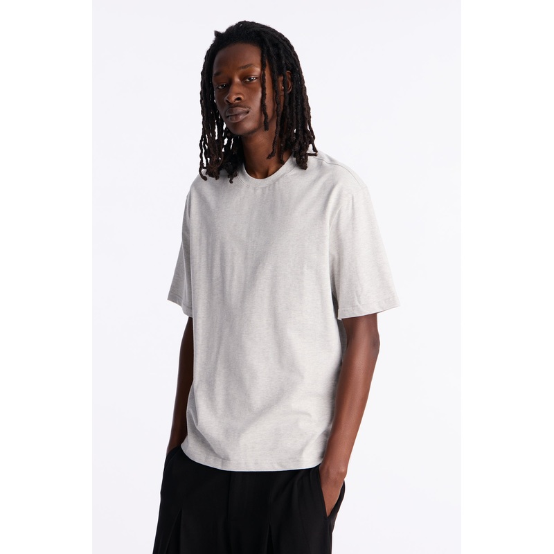 Relaxed Premium Midweight Tee – Heather Grey
