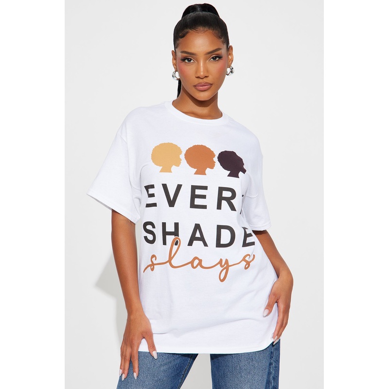 Every Shade Slays Oversize Tee – White