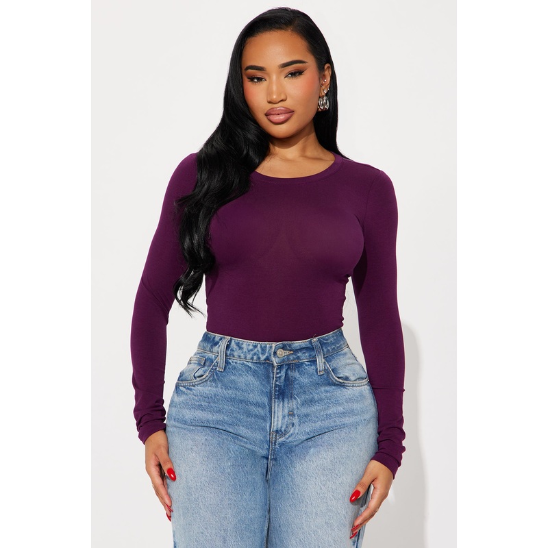 Julia Long Sleeve Top – Plum