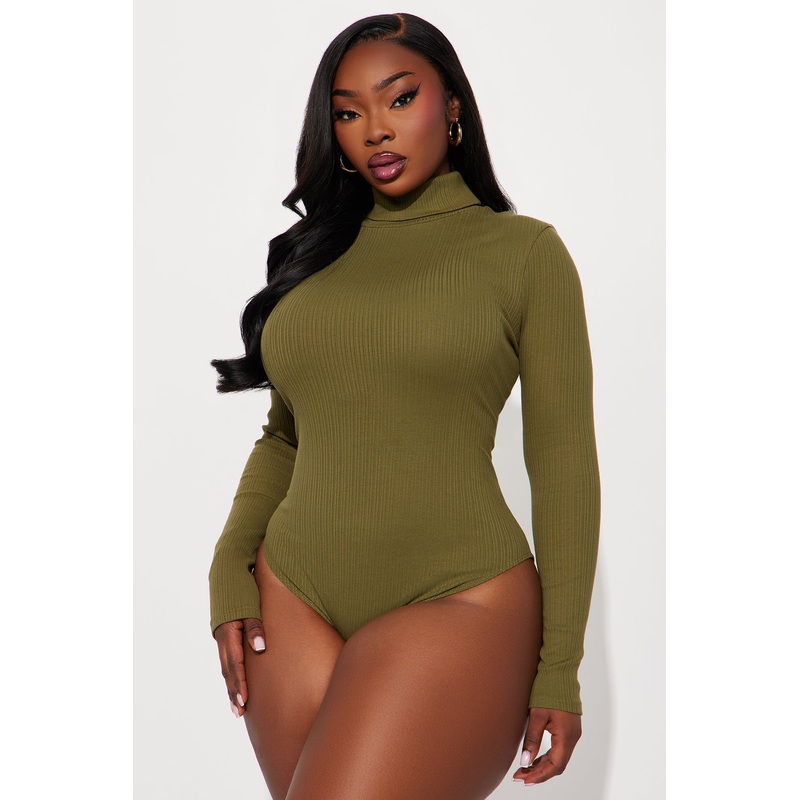 Tess Turtleneck Bodysuit – Olive