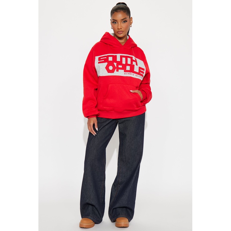 Southpole Signature Oversized Hoodie – Red