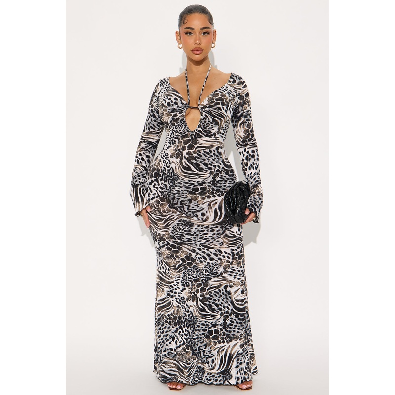 Wildly In Love Maxi Dress – Grey/combo