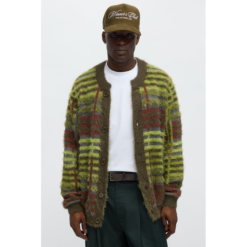 Forest Moss Mohair Cardigan – Green