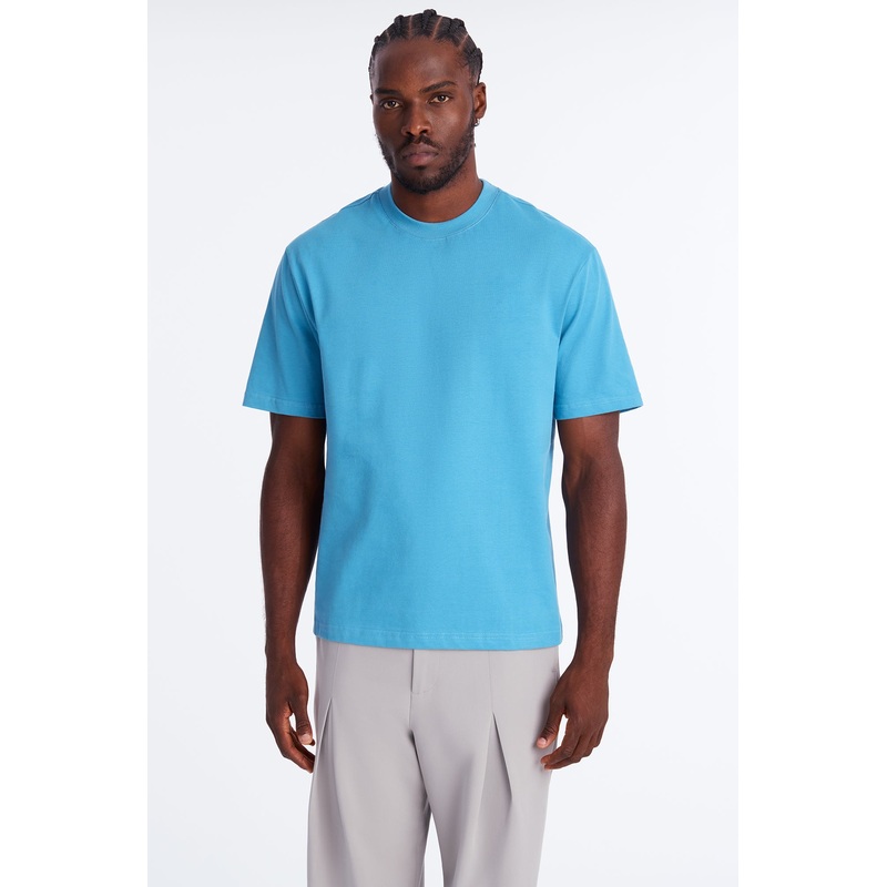 Relaxed Premium Midweight Tee – Blue