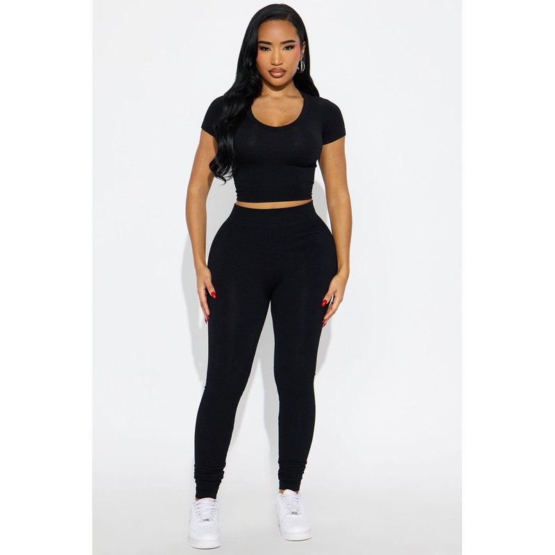 Alisa Seamless Legging Set – Black