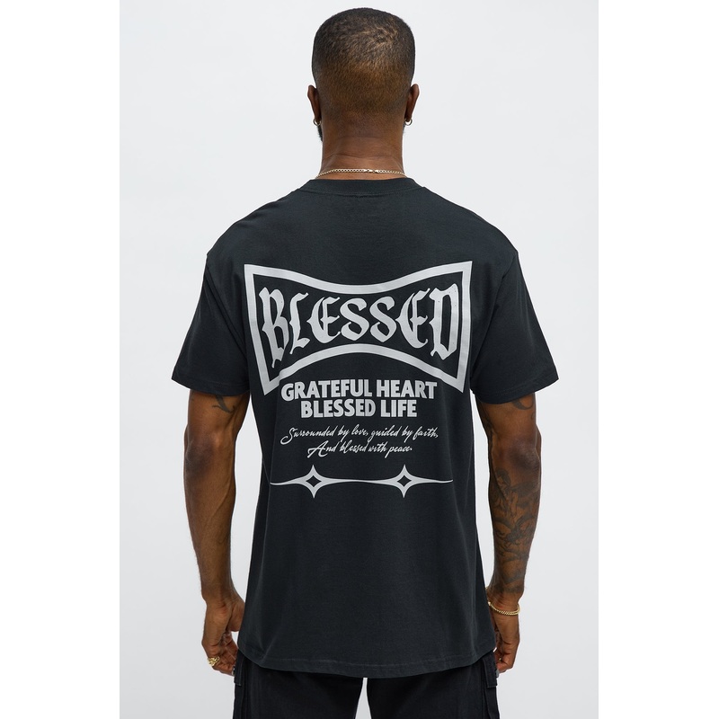 Blessed Heart Short Sleeve Tee – Black
