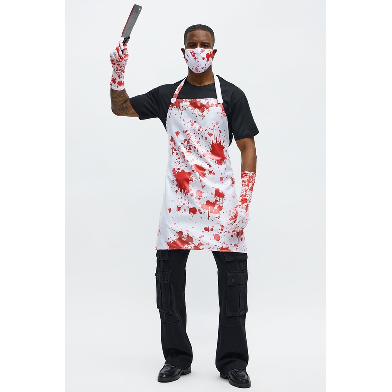 Bloody Butcher 5 Piece Costume Set  – White/combo