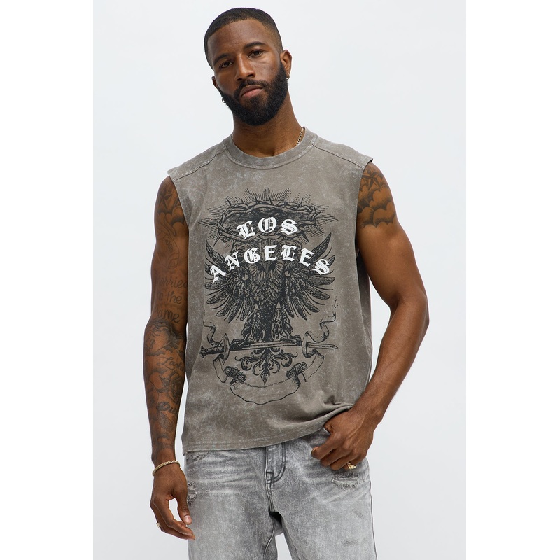 LA Royalty Muscle Tee – Grey