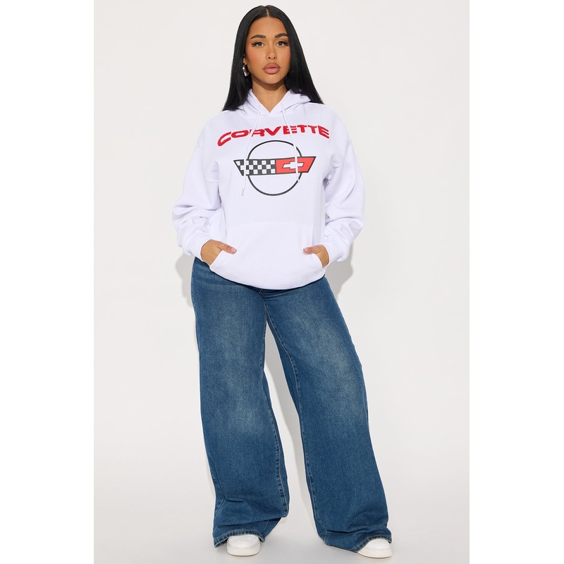 Redline Rebel Corvette Hoodie – White