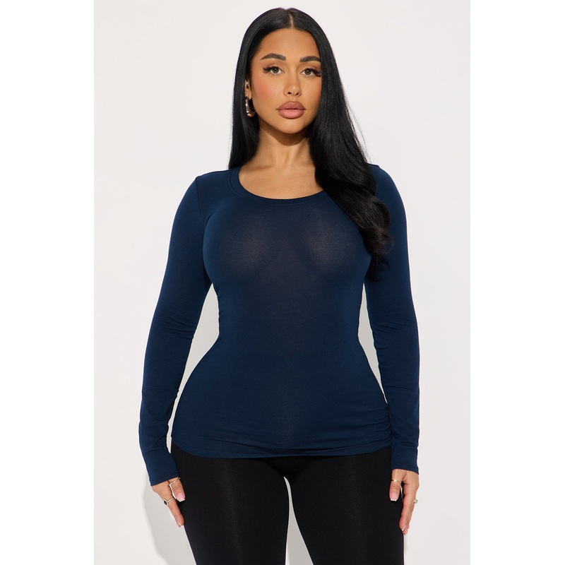 Sabrina Long Sleeve Tee – Navy