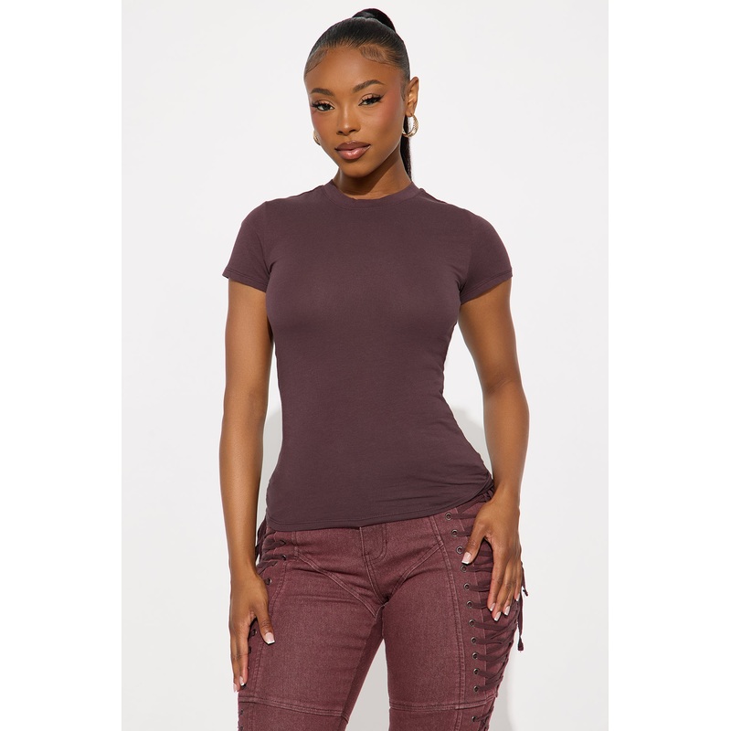Camilla Classic Fit Crew Neck Tee – Chocolate