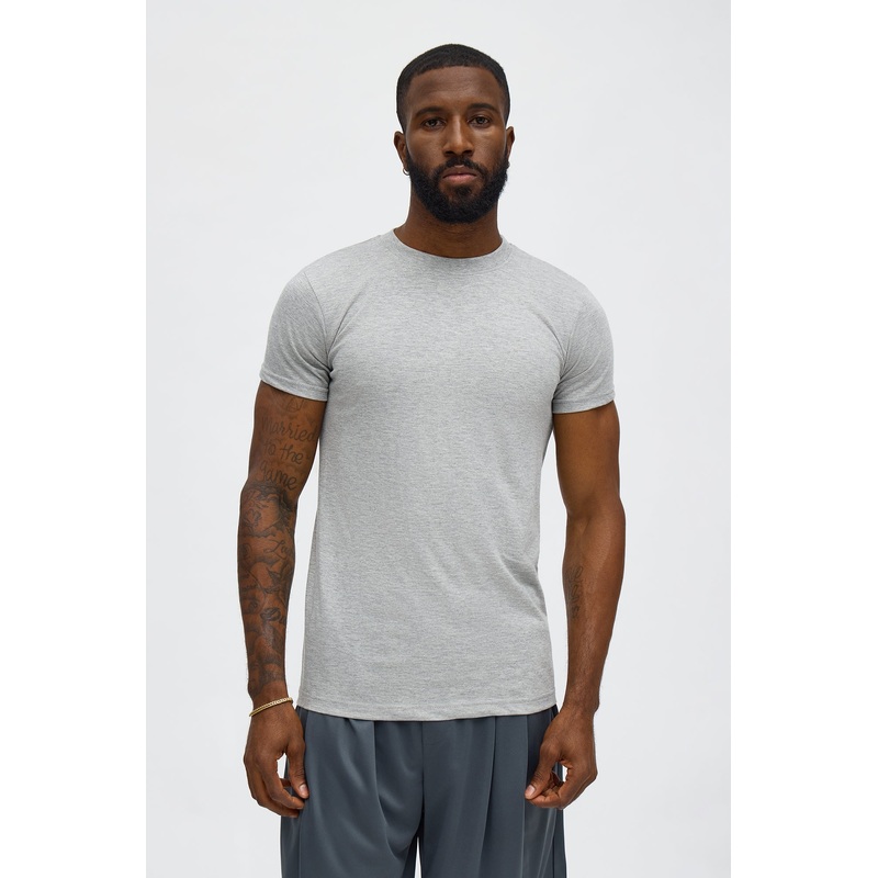 Muscle Fit Crew Tee – Grey