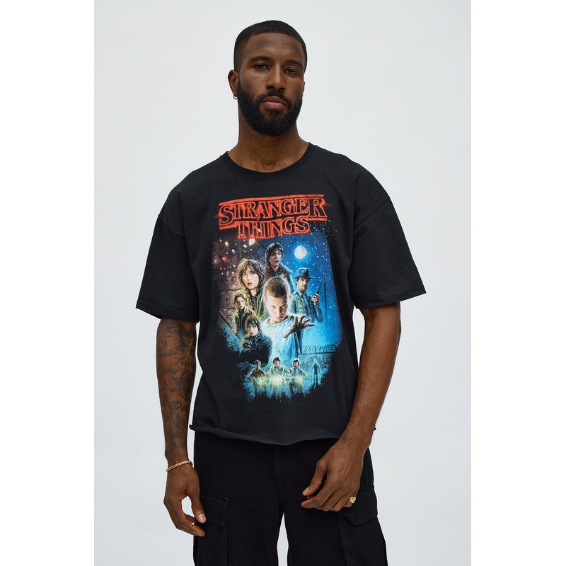 Stranger Things Season 1 Oversized Short Sleeve Tee – Black