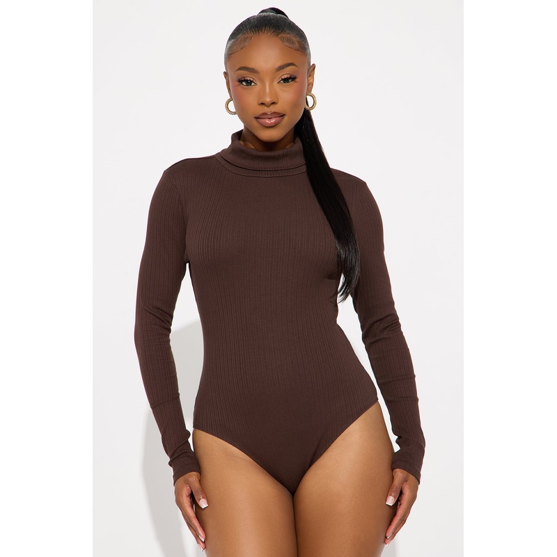 Tess Turtleneck Bodysuit – Chocolate