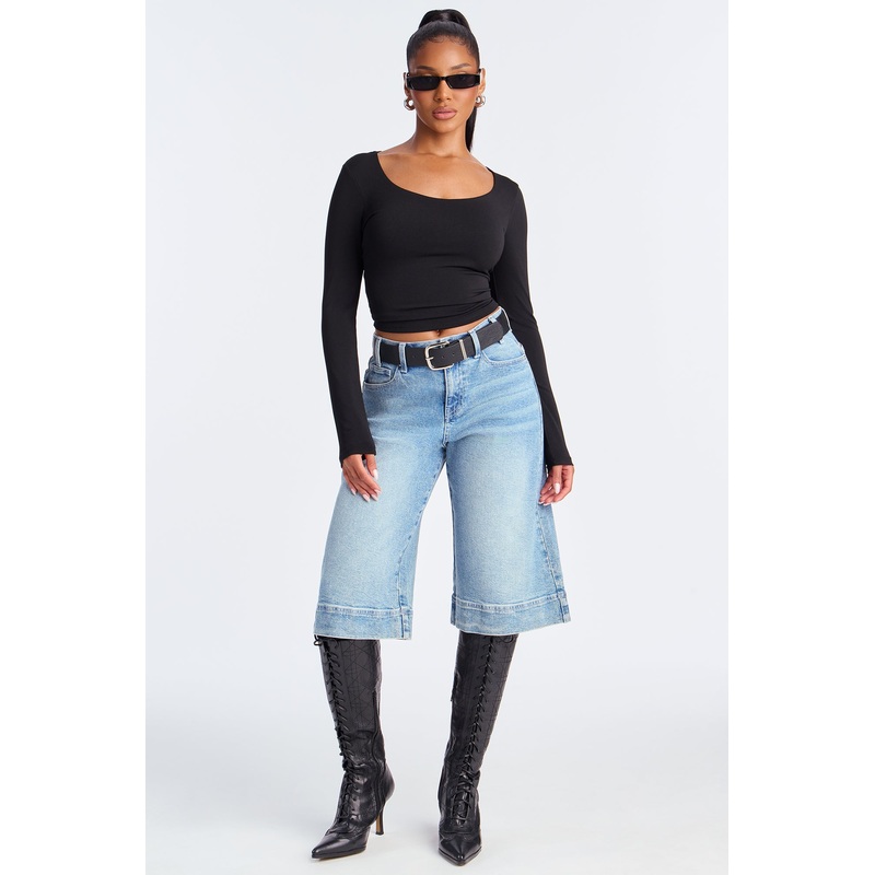 Blair Double Lined Seamless Long Sleeve Top – Black